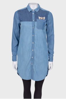 Denim dress with buttons