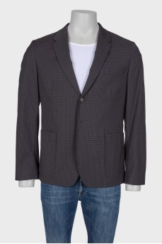 Men's checkered fitted jacket