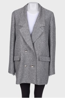 Long double-breasted jacket