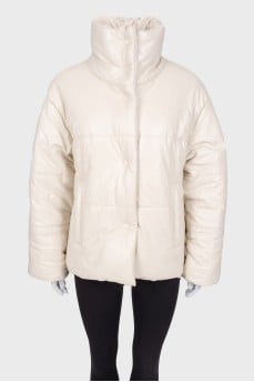 Eco-leather jacket with embossing