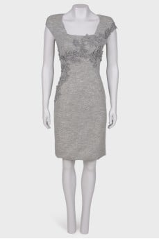 Cashmere dress with application