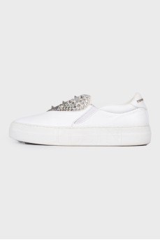 Slip-ons with rhinestones and spikes