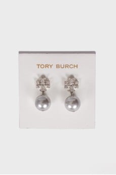 Earrings Crystal Pearl Logo Drop Earring