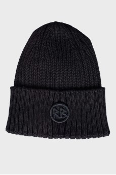 Black hat with a brand logo