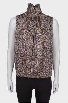 Silk blouse with sequin print