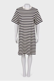 Black-white striped dress