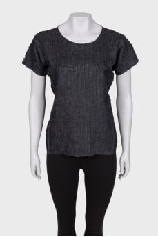 Textured black T -shirt