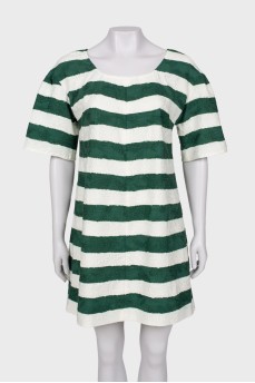 Embossed striped dress