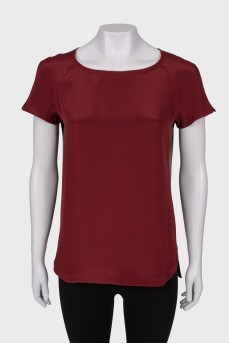 Two-tone silk t-shirt