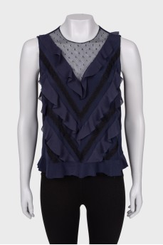 Blue frilling blouse