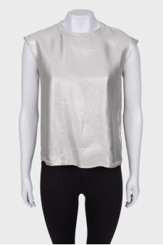 Silver sleeveless top