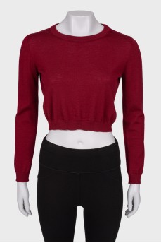 Cropped sweater in burgundy