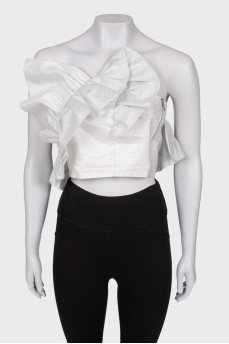 Silvery top with ruffles
