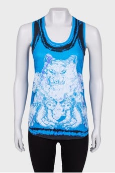 Overlong top with print