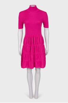 Knit dress with short sleeve