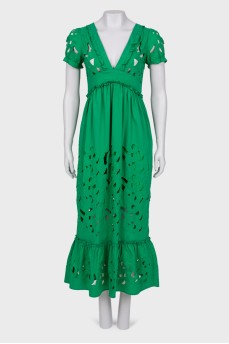 Green Cutout Maxi Dress
