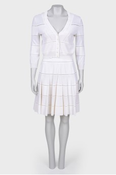 White dress with cardigan