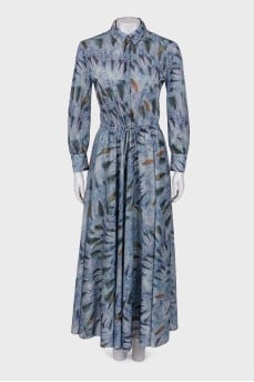 Dress with lurex and print