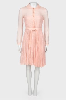 Pink dress with guipure