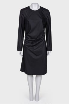 Black draped dress with tag