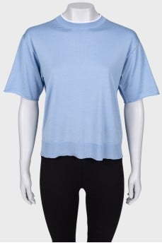 T-shirt with bow and leather inserts on the back