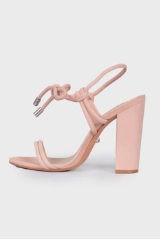 Powder suede sandals