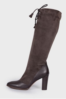 Combined brown boots
