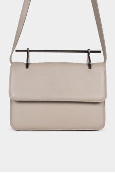 Gray leather bag