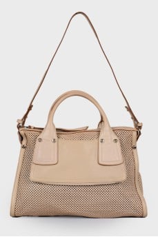 Beige perforated bag