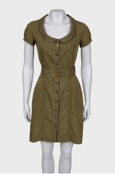 Green dress with belt