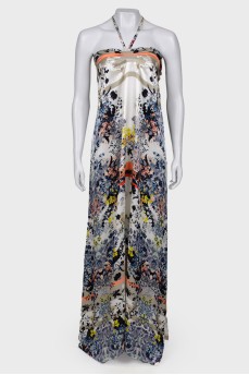 Silk dress in floral print
