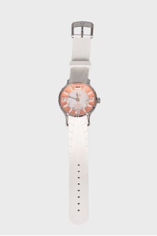 Watch with two rubber straps