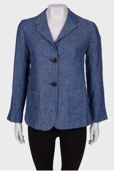 Linen jacket with pockets
