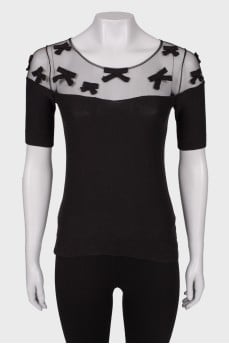 Black mesh T-shirt