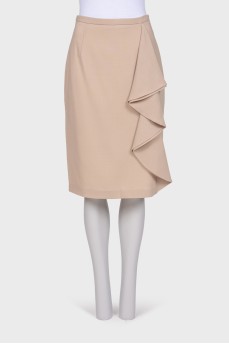 Straight skirt with frill