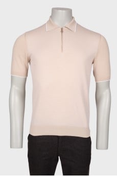 Men's beige polo shirt