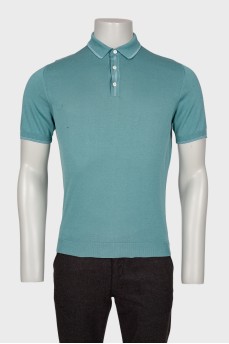 Men's green button-down polo