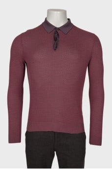 Men's long-sleeve knitted polo