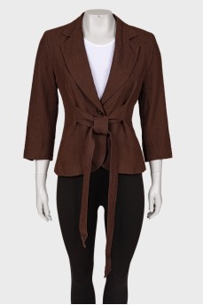 Brown jacket with belt