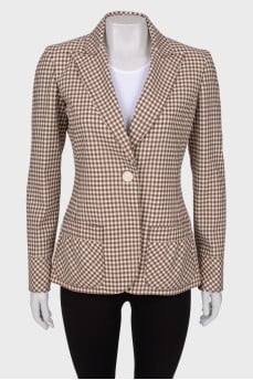 Plaid jacket with pockets