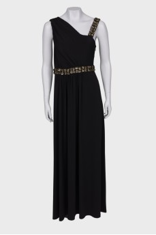 Black maxi dress with rhinestones