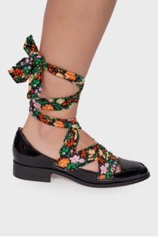 Lilou ballerinas with ties