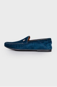 Men's blue suede shoes