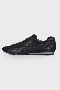 Glitter flat sneakers