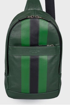 Green striped backpack