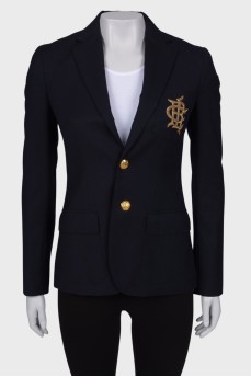 Jacket with golden embroidery on the pocket