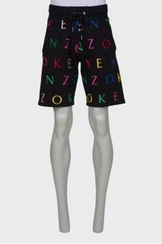 Men's shorts with colored logo
