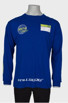Men's blue printed jumper