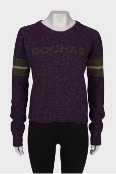Knitted sweater with branded logo