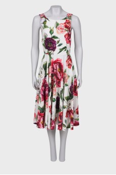 Viscose dress with flowers, with tag